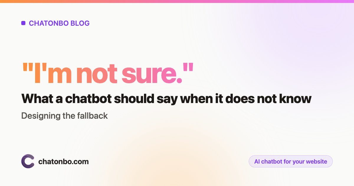 What a Chatbot Should Say When It Does Not Know: Designing the Fallback