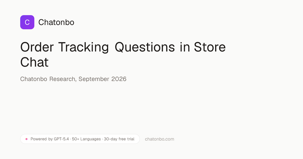 Order Tracking Questions in Store Chat: 4.2% of Messages, 16% Answered Badly (2026 Data)